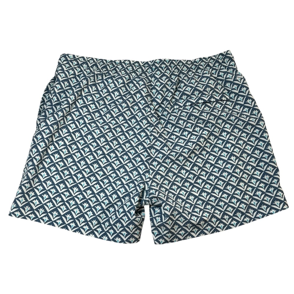 Caribbean Joe Mens Swim Shorts XL Teal Floral Quick Dry UPF 50 5 Inch Inseam - Picture 2 of 9